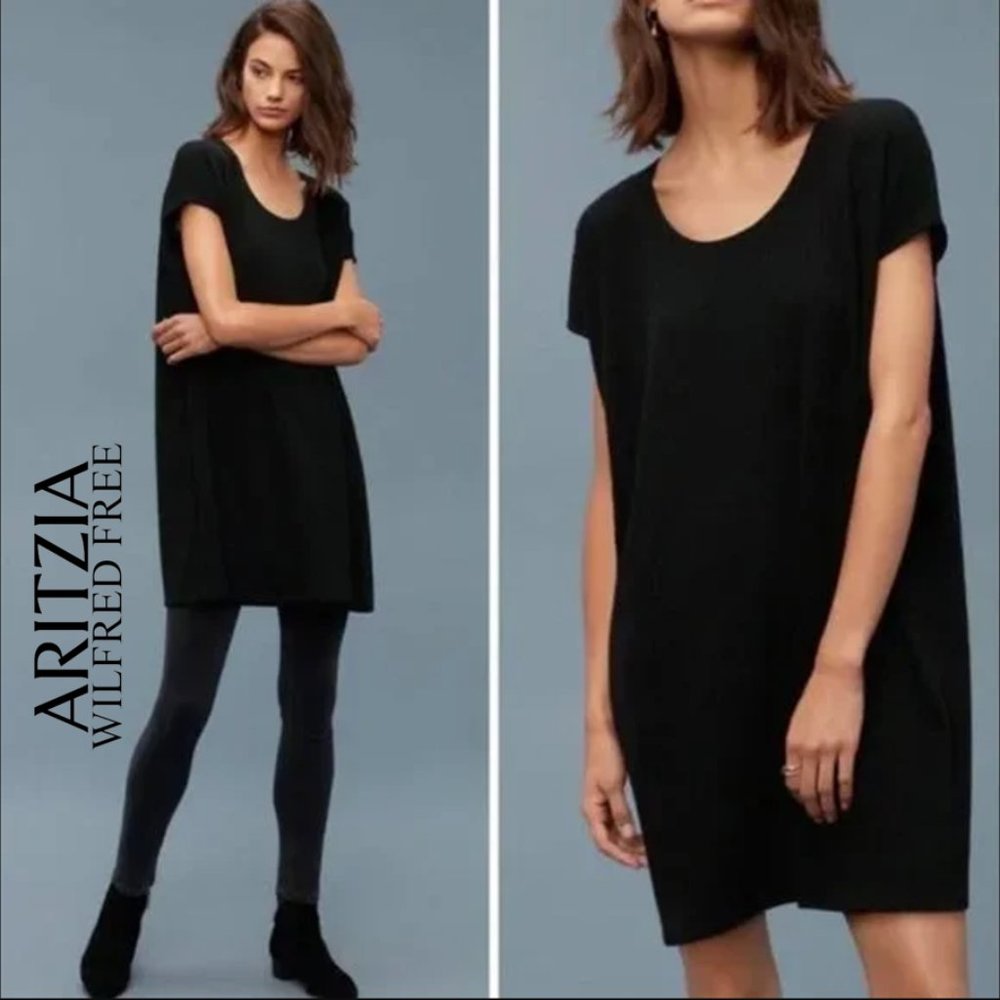 Aritzia Wilfred Free Lorelei Cocoon Tunic Dress - Black, Size XS